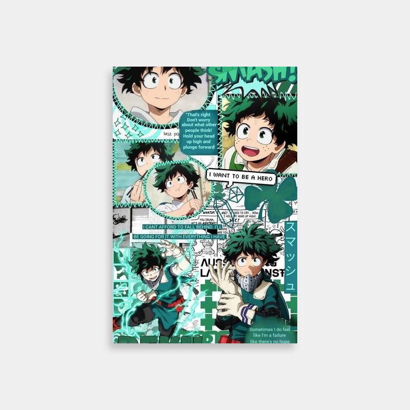 Izuku Midoriya My Hero Academia Movie Poster - Green Hair Anime Character