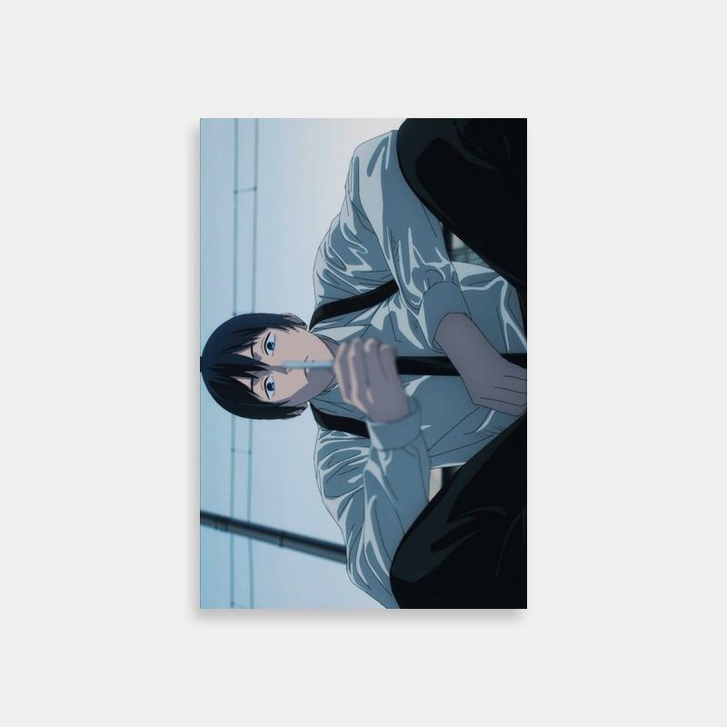 Aki Hayakawa Chainsaw Man Poster - Long Hair & Knife Art