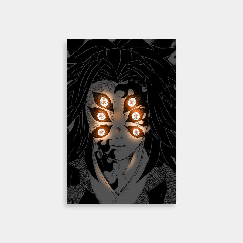 Kokushibo Glowing Eyes Poster - Demon Slayer Anime Decor