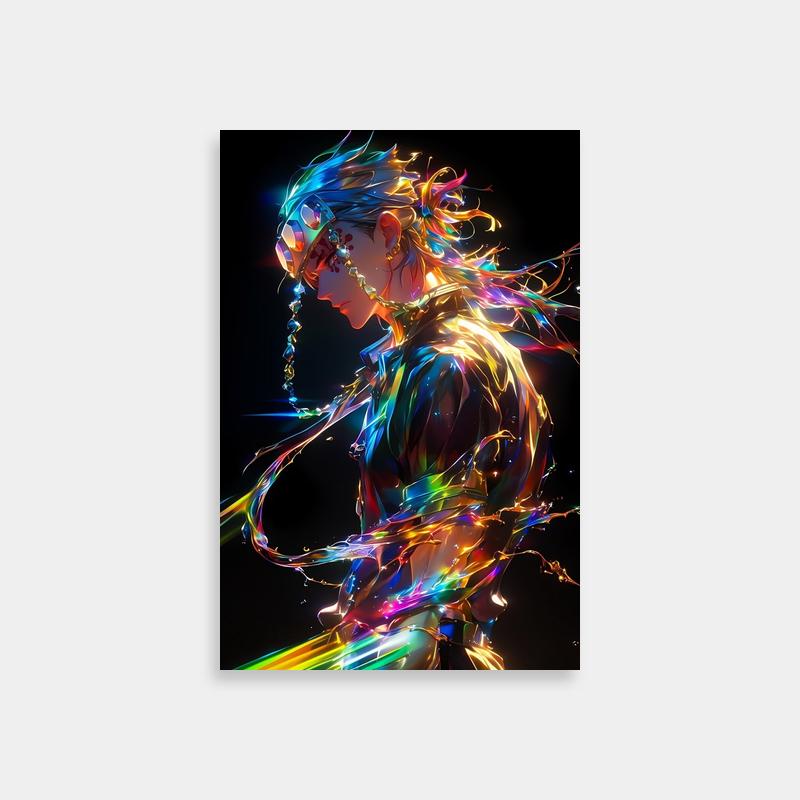 Tengen Uzui Demon Slayer Poster - Colorful Light Anime Character