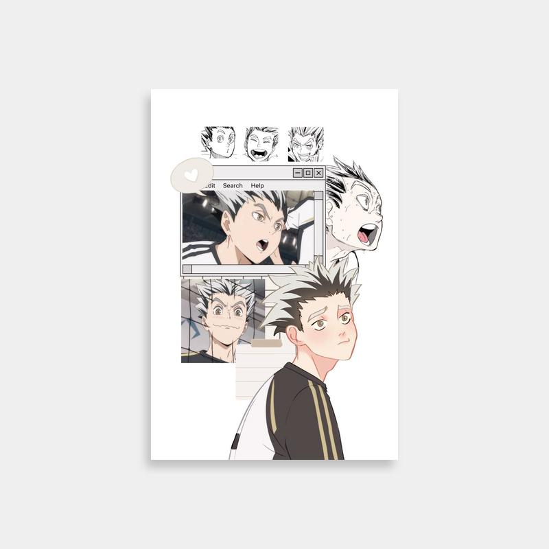 Bokuto Koutarou Haikyuu Anime Poster - Expressive Character Art