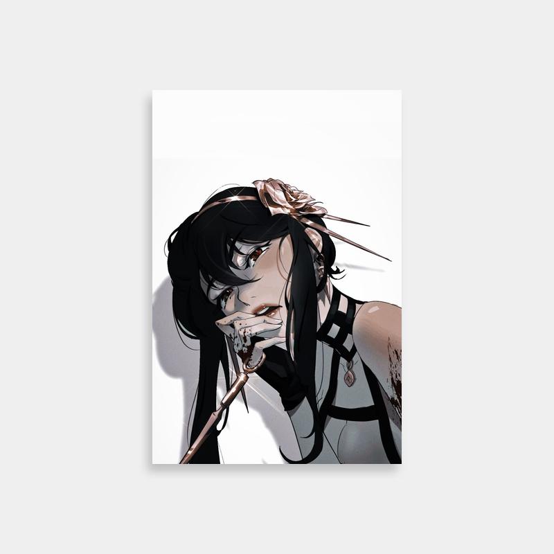 Yor Forger Spy x Family Knife Art Print - Bloody Anime Portrait