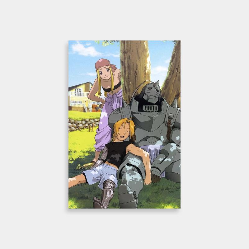 Alphonse Elric Fullmetal Alchemist Anime Poster - Emotional Scene Under a Tree