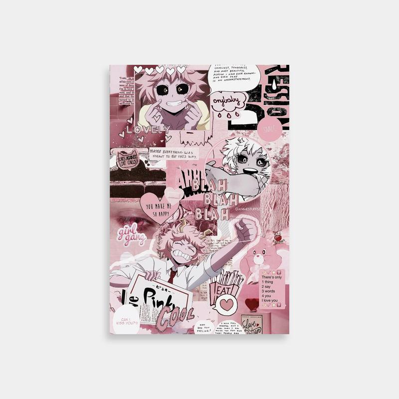 Mina Ashido My Hero Academia Poster - Pink & Black Collage