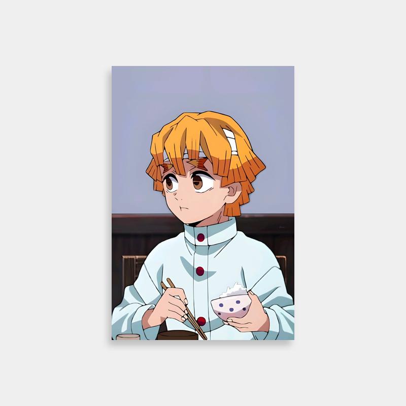 Zenitsu Agatsuma Dining Scene Demon Slayer Art