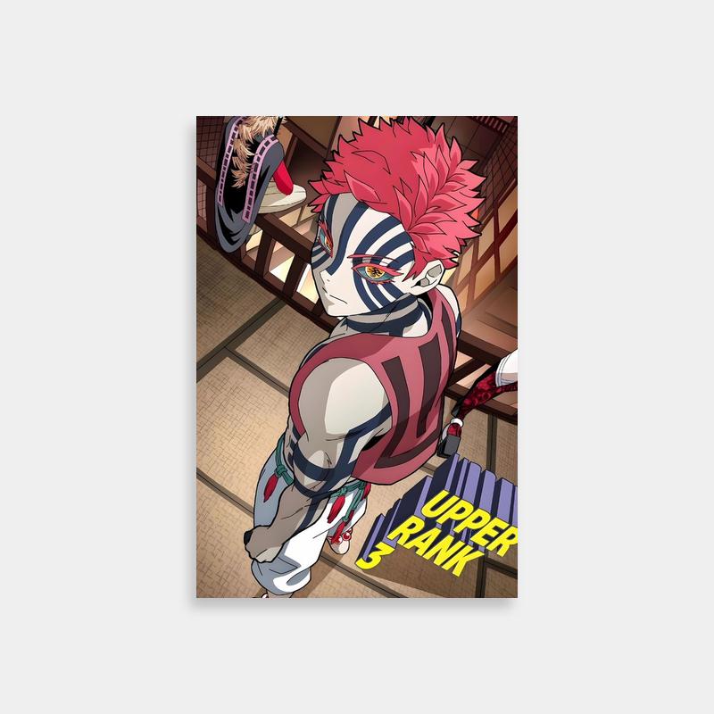 Pink-Haired Akaza New Year Poster - Demon Slayer Anime Art