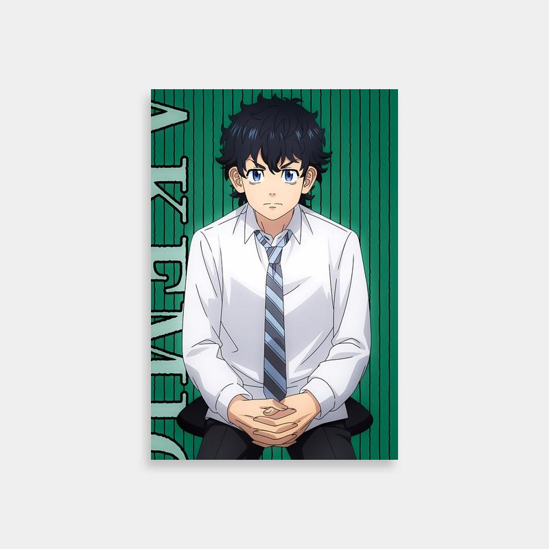 Tokyo Revengers Takemichi Hanagaki Formal Pose Poster - Anime Character in Shirt and Tie