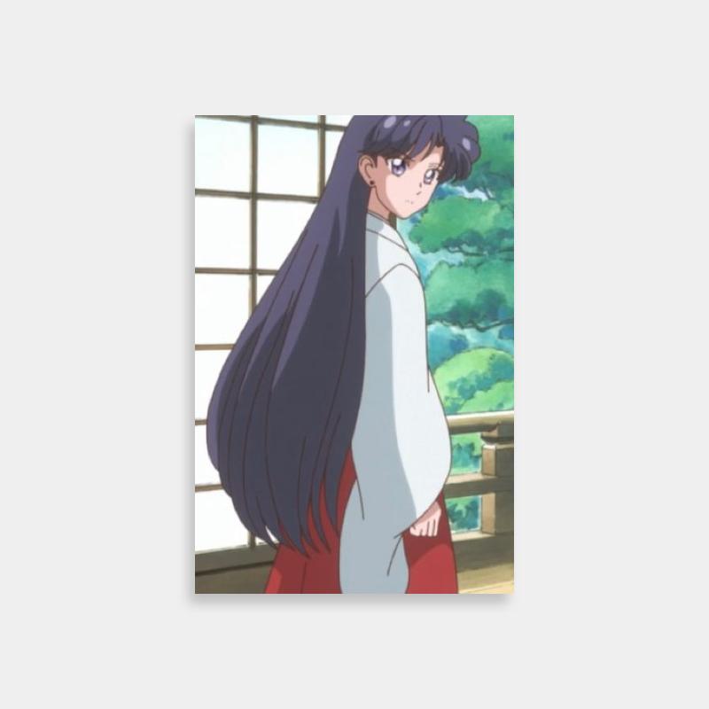 Rei Hino Sailor Moon Poster - Long Hair Silhouette Against Window