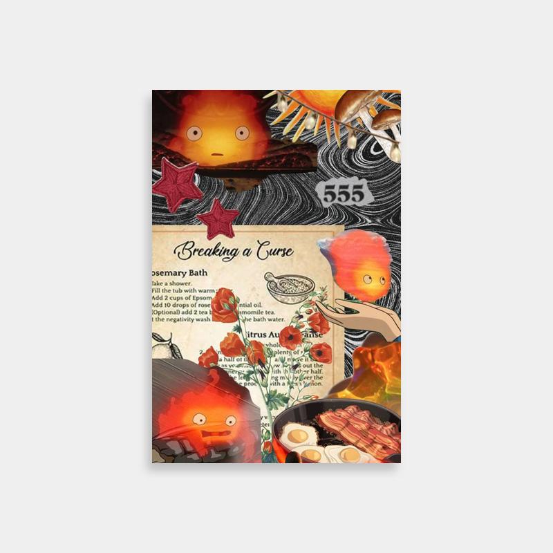 Calcifer Howls Moving Castle Poster - Cooking Food Art