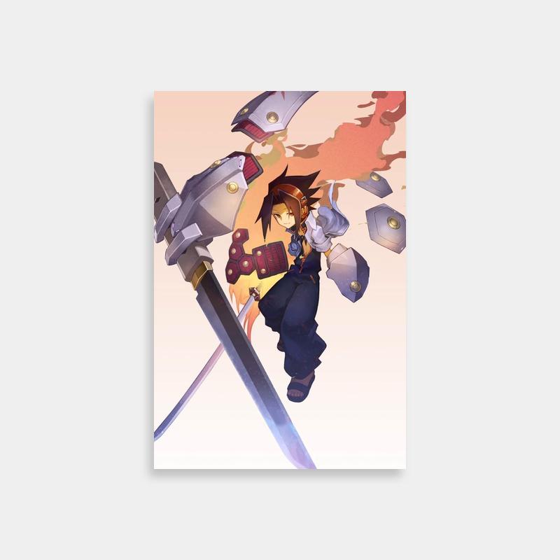 Hao Asakura Shaman King Anime Poster - Dual Swords Art Print