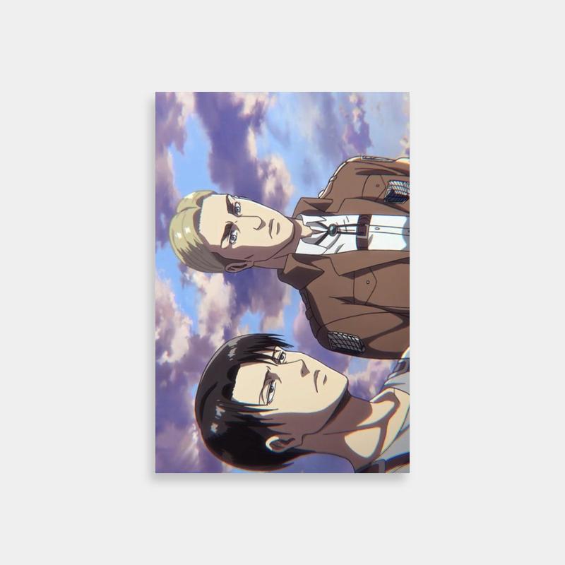 Erwin Smith Attack on Titan Poster - Anime Characters Looking at Sky