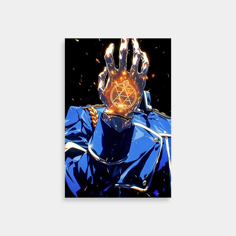 Roy Mustang Fullmetal Alchemist Poster - Flaming Alchemy Art