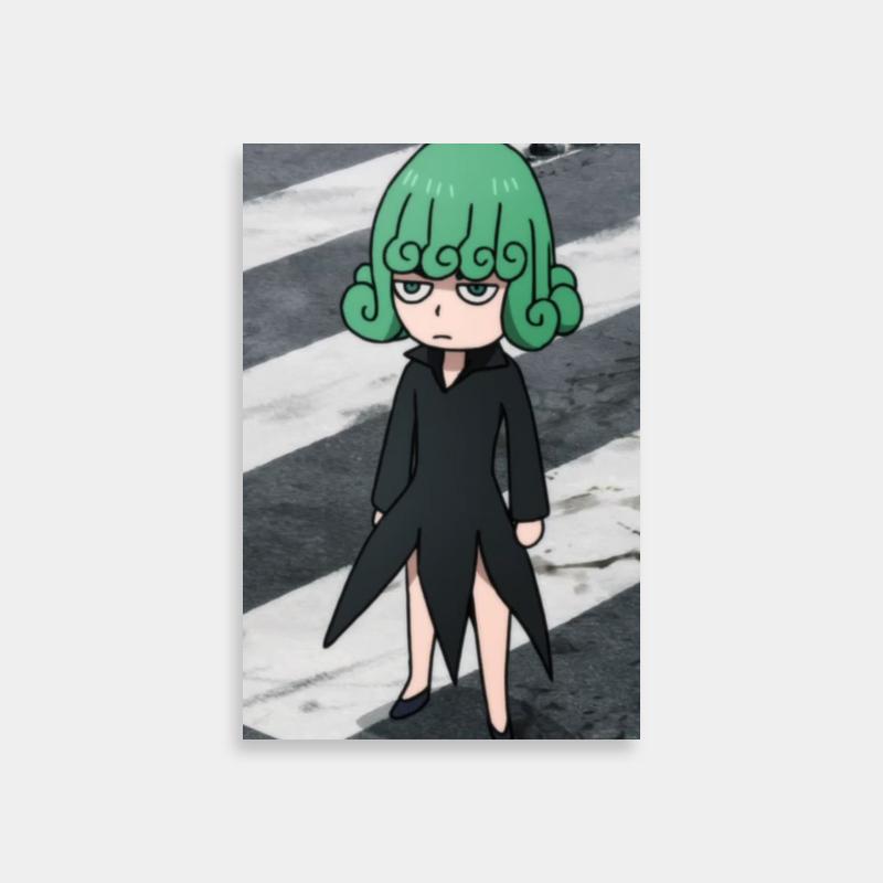 Tatsumaki One Punch Man Street Art - Green Haired Girl at Crosswalk