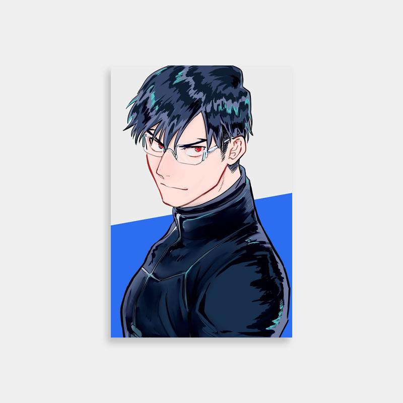 Tenya Iida My Hero Academia Black & Blue Poster - Intense Anime Art