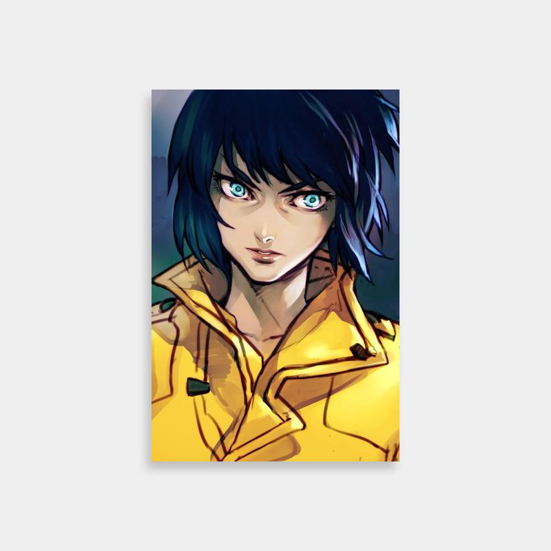 Major Motoko Kusanagi Ghost in the Shell Poster - Cyberpunk Close-Up Art