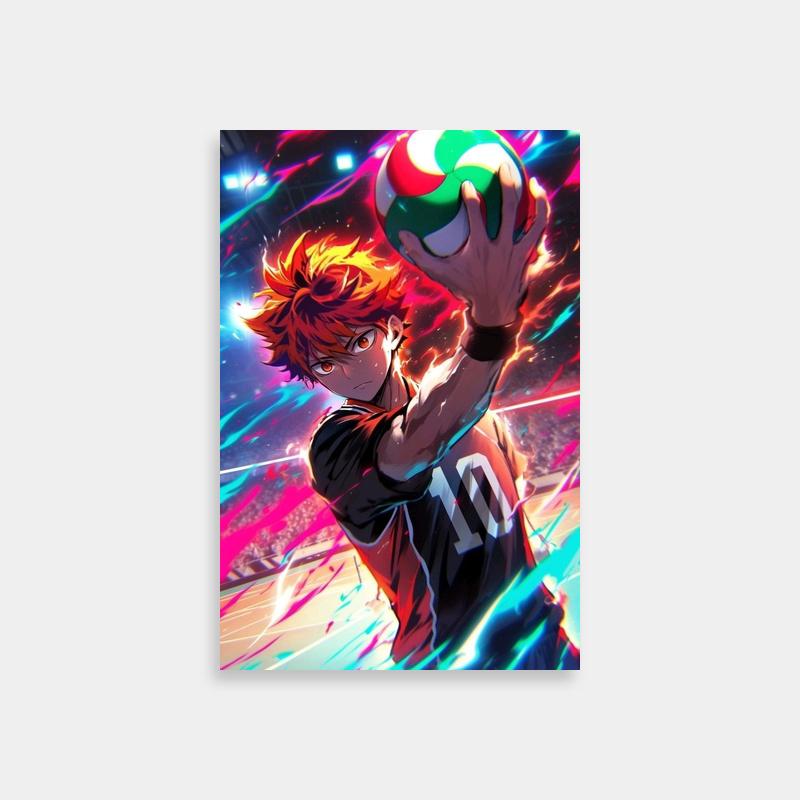 Glowing Hinata Shoyo Poster - Haikyuu!! Volleyball Art