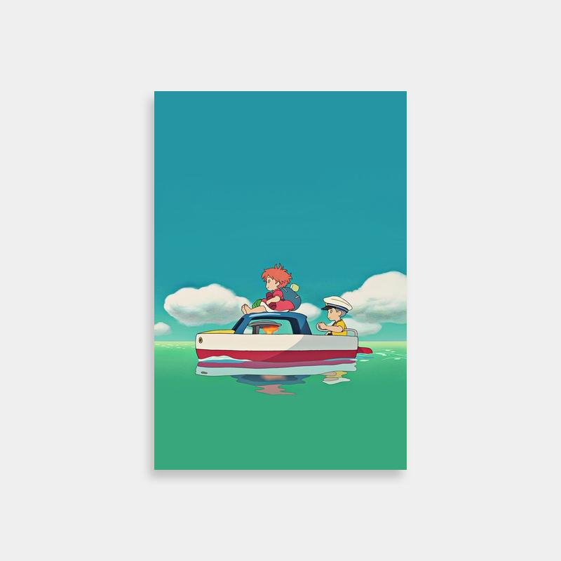 Ponyo Boat Ride Poster - Two People on Boat