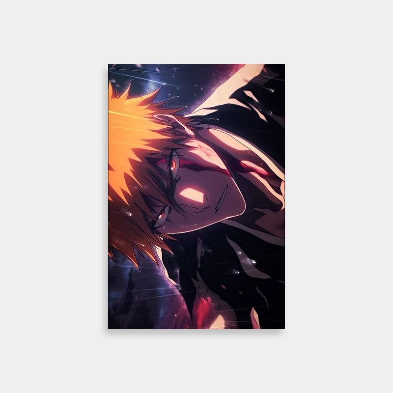 Ichigo Kurosaki Bleach Long Hair Poster - Red Eyes Art