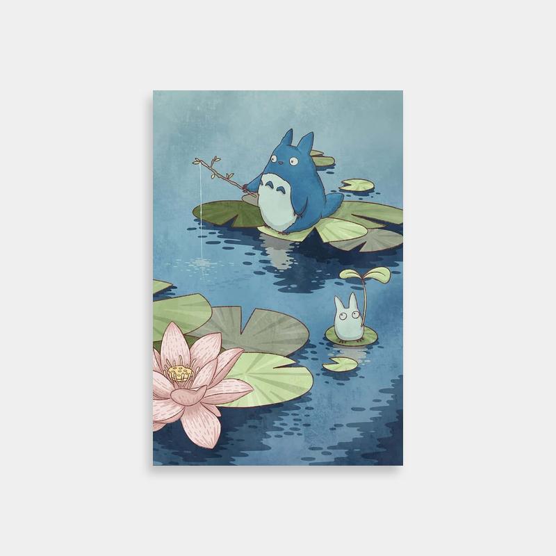 Ponyo Cartoon Character Wall Art – Water Scene with Lily Pads