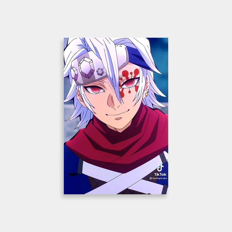 Tengen Uzui White Hair Anime Poster - Demon Slayer Wall Art