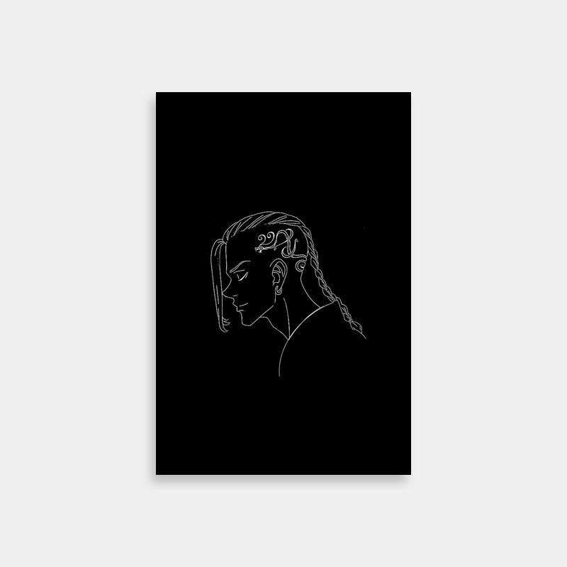 Tokyo Revengers Draken Poster - Black & White Braided Woman