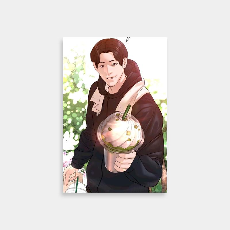 Jin-Ho Yoo with Drink Poster - Solo Leveling Art