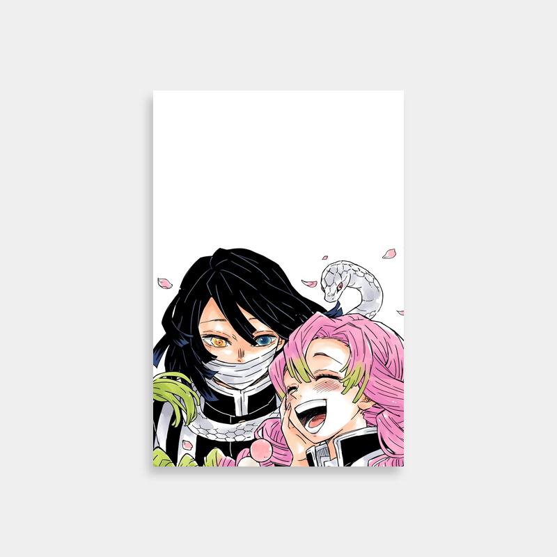 Mitsuri Kanroji Hugging Scene - Demon Slayer Wall Art