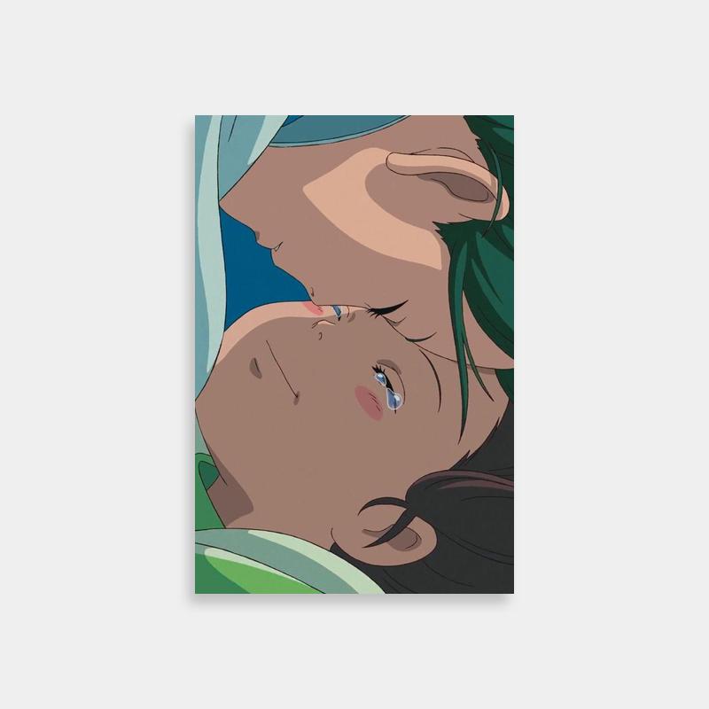 Spirited Away Green-Haired Woman Poster - Haku Bed Scene Art