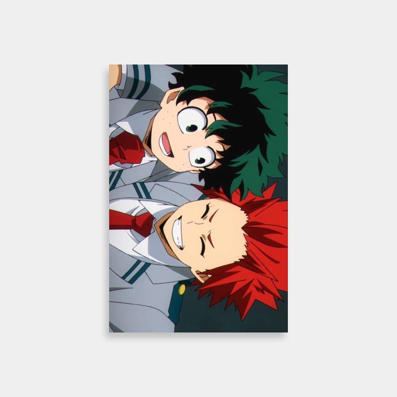 Eijiro Kirishima My Hero Academia Poster - Green & Red Hair Anime Duo