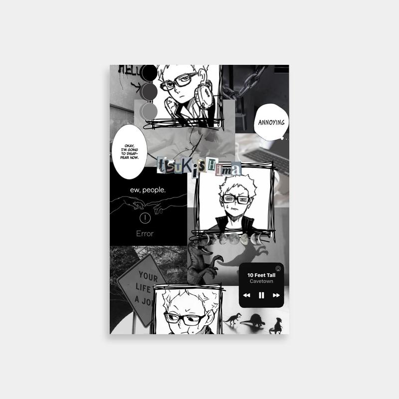 Kei Akira Poster - Black & White Artistic Words & Portrait