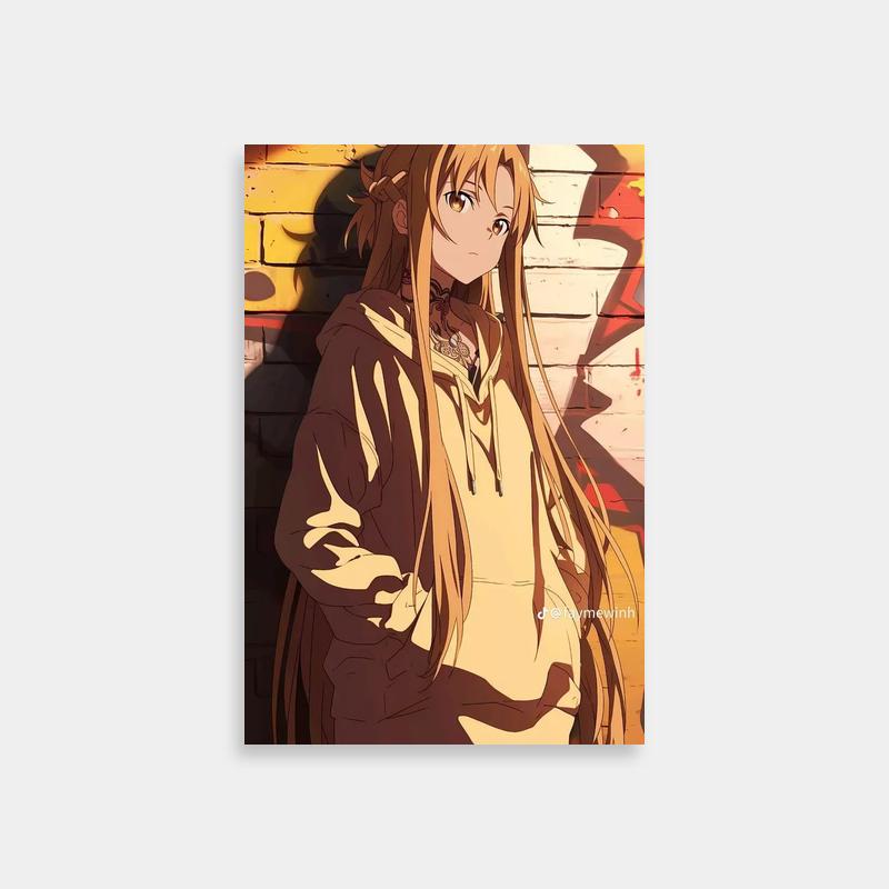 Asuna Sword Art Online Poster - Hoodie-Clad Anime Character