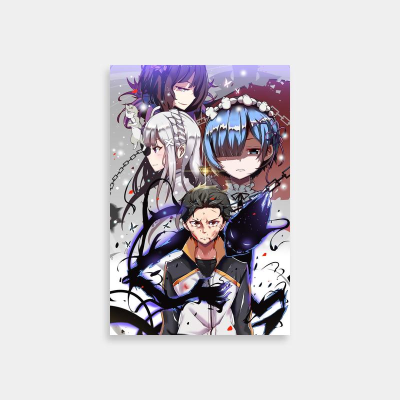 Ram Poster - Re:Zero Anime Characters on Abstract Background