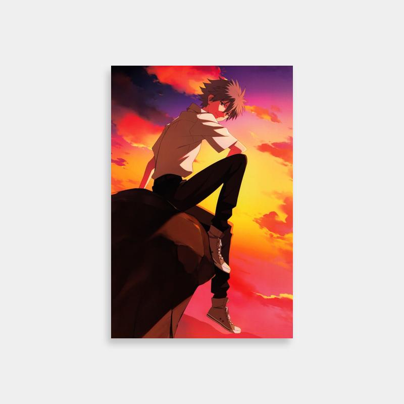 Kaworu Nagisa Neon Genesis Evangelion Poster - Sitting on Rock Art