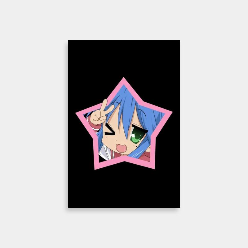 Konata Izumi Blue Hair Anime Poster - Lucky Star Wall Decor