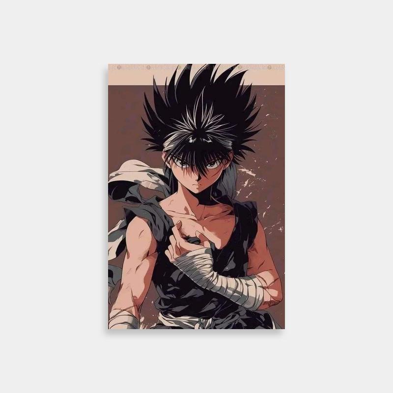 Hiei Yu Yu Hakusho Anime Art - Black-Haired Character with White Gloves