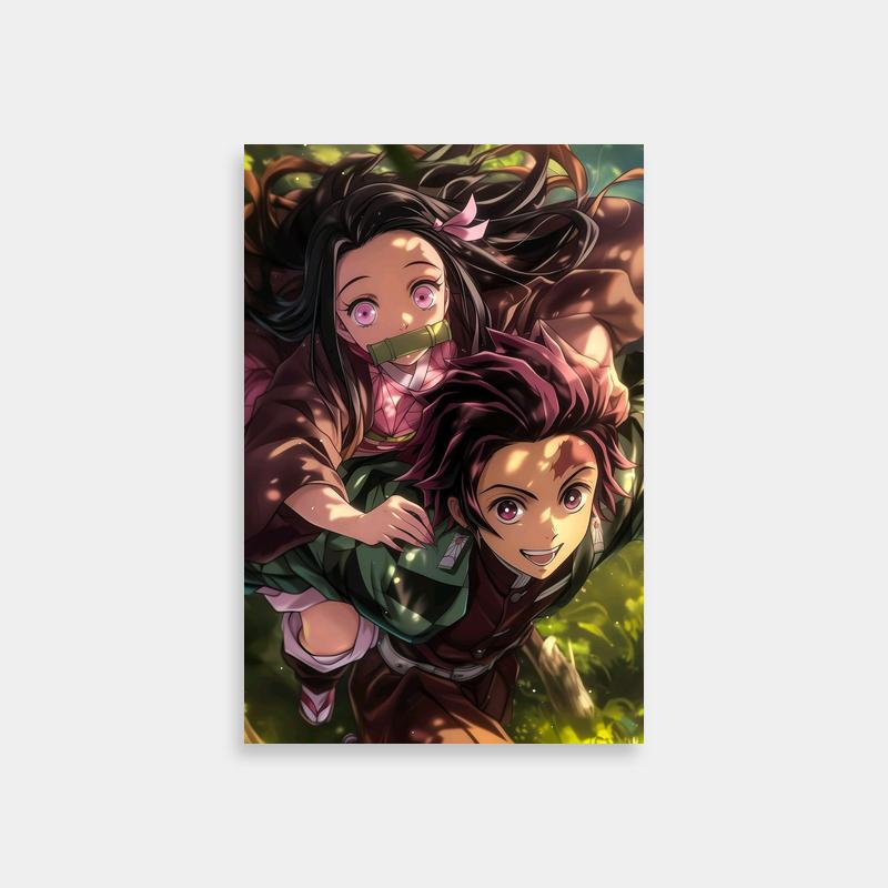 Nezuko Kamado Demon Slayer Flying Scene Poster - Anime Wall Art