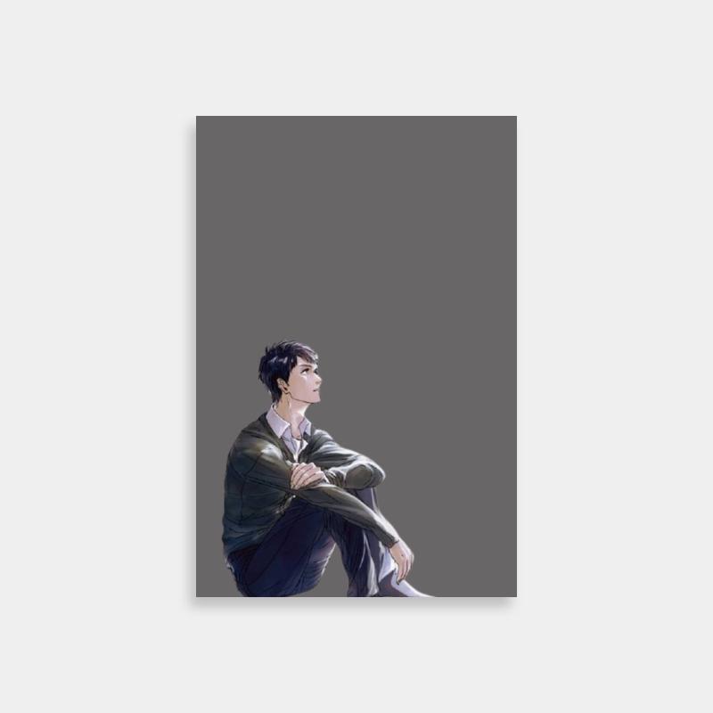 Bertholdt Hoover Attack on Titan Poster - Man Sitting Cross-Legged Looking at Sky