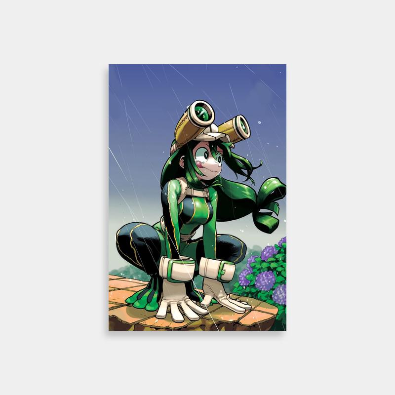 Tsuyu Asui My Hero Academia Wall Art - Cartoon Character in Rain