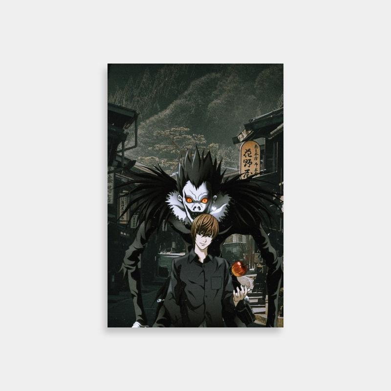 Light Yagami Death Note Wall Art - Standing in Street with Apple