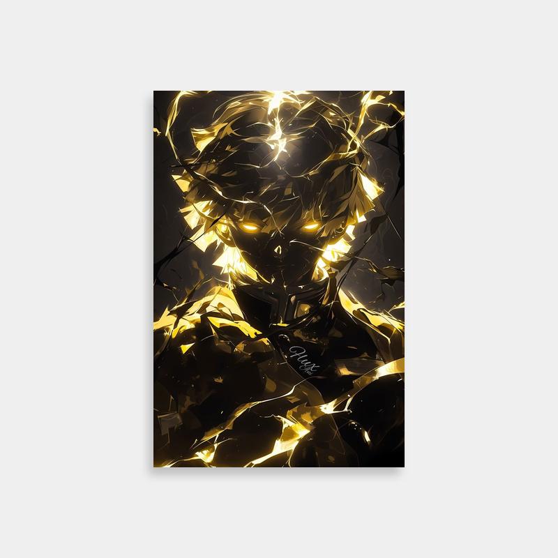 Zenitsu Agatsuma Demon Slayer Gold Leaves Poster