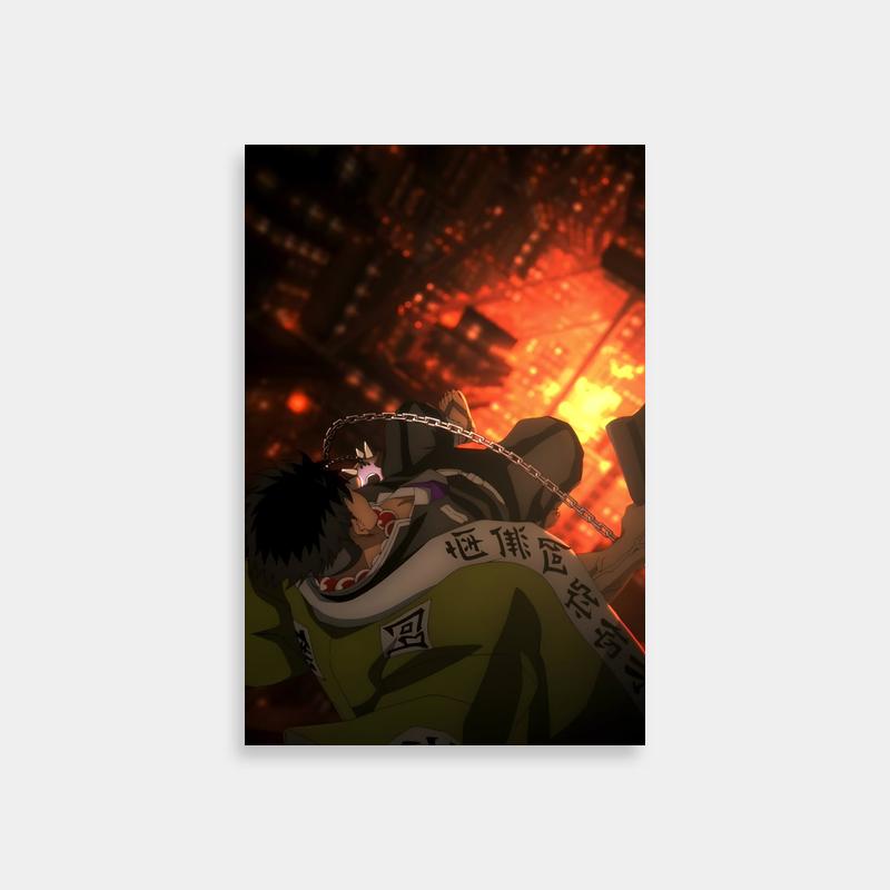 Gyomei Himejima Demon Slayer Wall Art - Fiery Background Print
