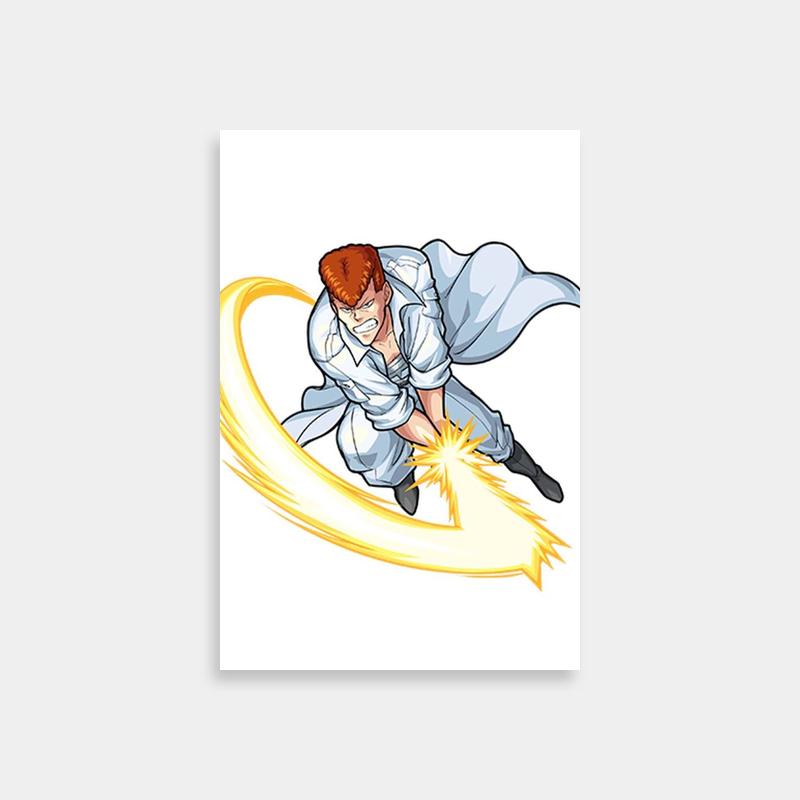 Yu Yu Hakusho Kazuma Kuwabara Flying Art - Dynamic Anime Scene Poster