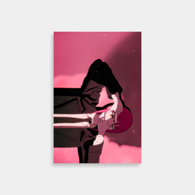 Makima Chainsaw Man Poster - Pink Sky Bench Scene