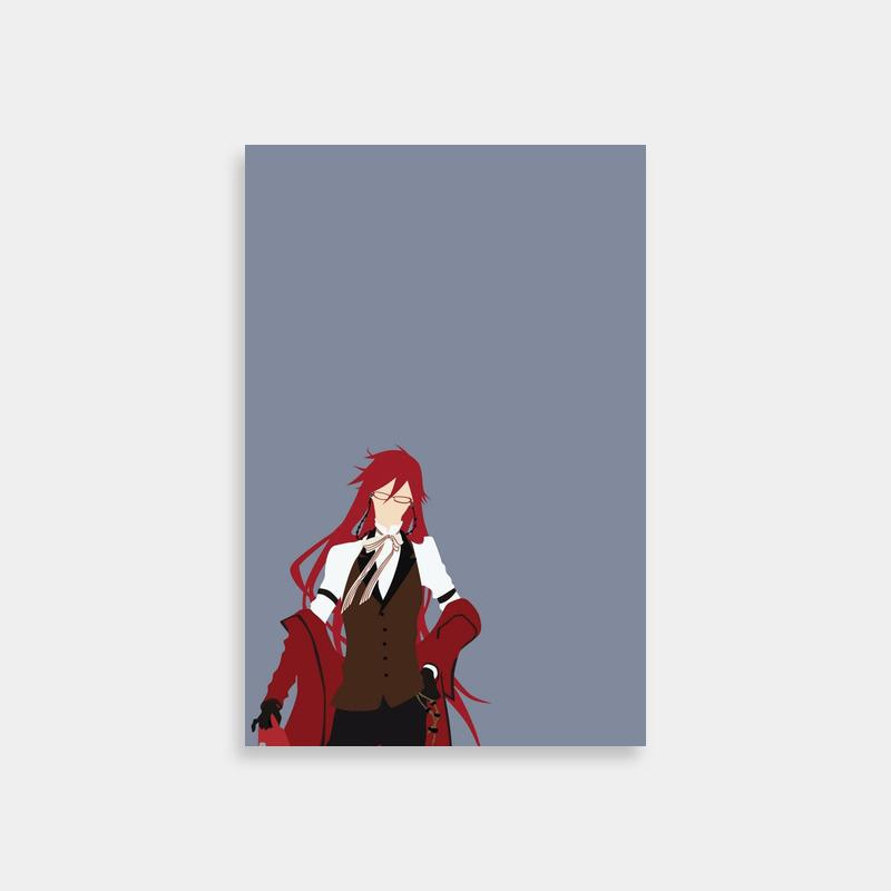 Grell Sutcliff Black Butler Anime Character Art - Red Hair & Suit