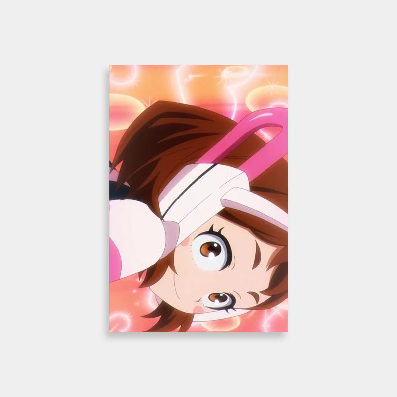 Ochaco Uraraka Pink Headband Poster - My Hero Academia Big-Eyed Character