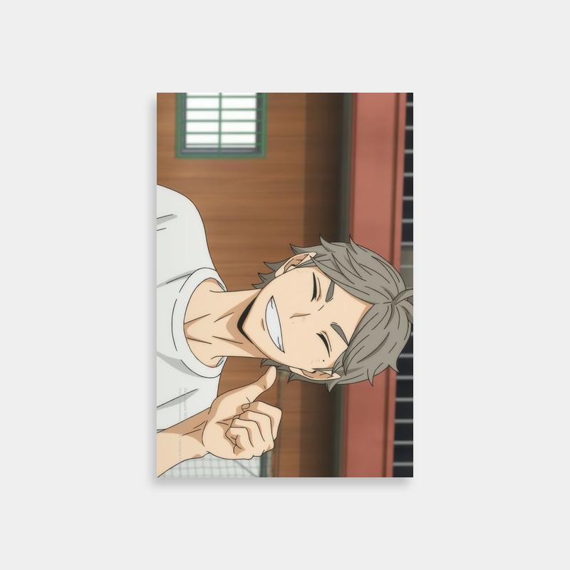 Sugawara Koushi Haikyuu Poster - Anime Character Pointing Art
