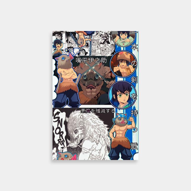 Inosuke Kamado Demon Slayer Anime Characters Poster - Expressive Faces