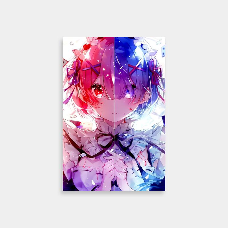 Rem Re:Zero Poster - 拉姆&雷姆 Anime Wall Art