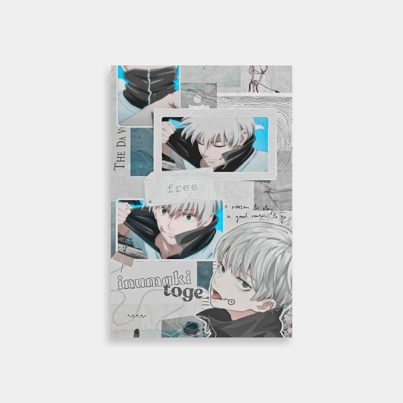 Toge Inumaki Jujutsu Kaisen Anime Poster - White Hair Character with Scarf