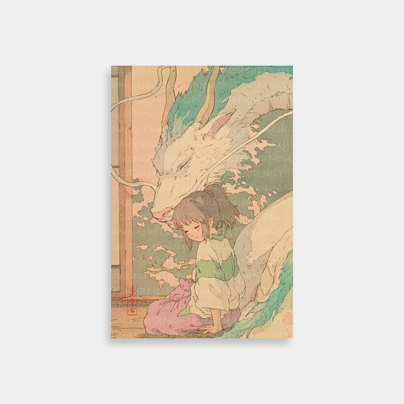 Ukiyo-e Style Chihiro & Haku Poster – Spirited Away Art